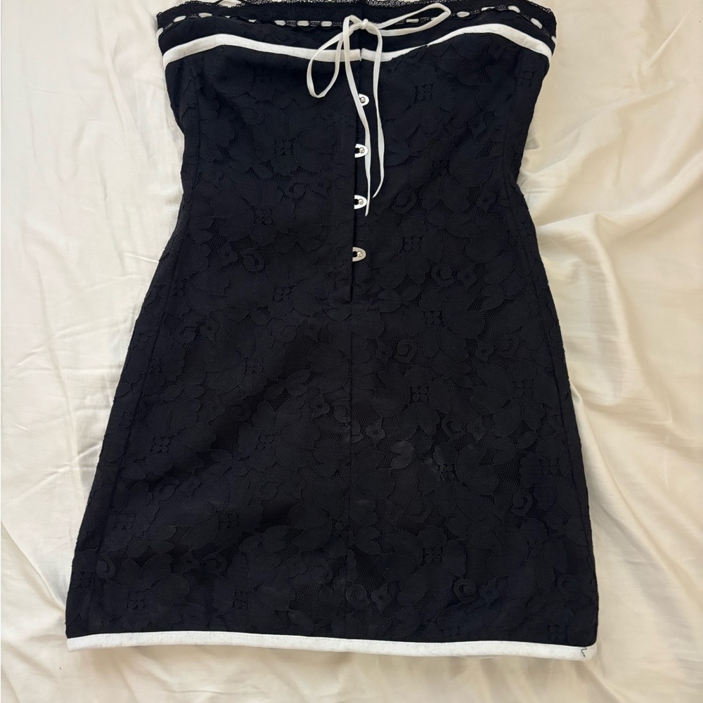 With Jean Sabrin Dress Black Lace Size S